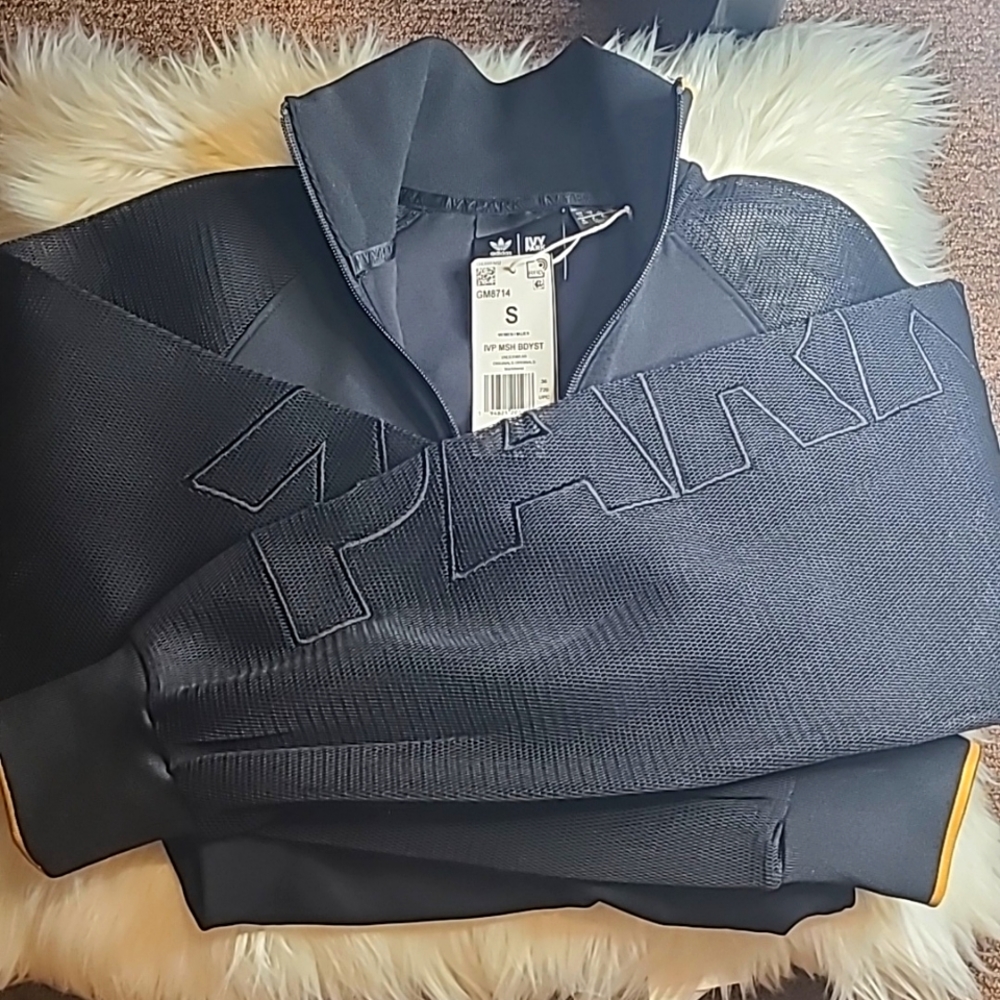 NEW Ivy Park Black Bodysuit Size Small Long Sleeve Mock Collar